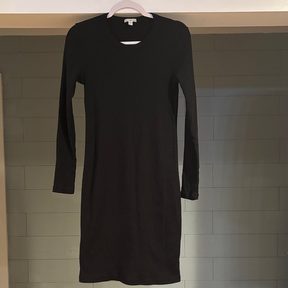 James Perse Classic Black Long Sleeve Dress